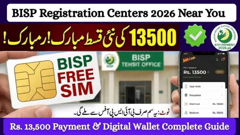 BISP Registration Centers 2026 Near You – Rs. 13,500 Payment & Digital Wallet Complete Guide